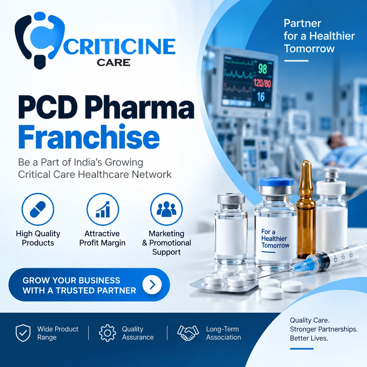 Criticine Care PCD Pharma Franchise with quality critical care products and promotional support