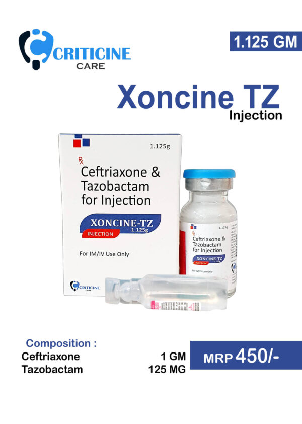 Ceftriaxone 1GM & Tazobactam 125MG Injection